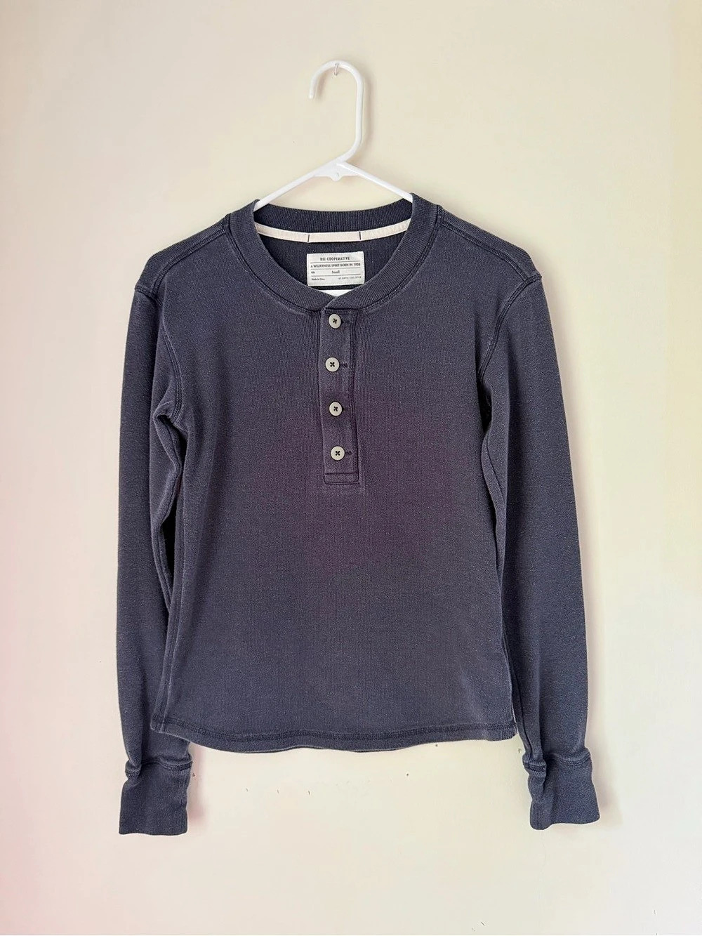 REI Co-op Farlands Long Sleeve Henley Shirt - Blue - Size Small